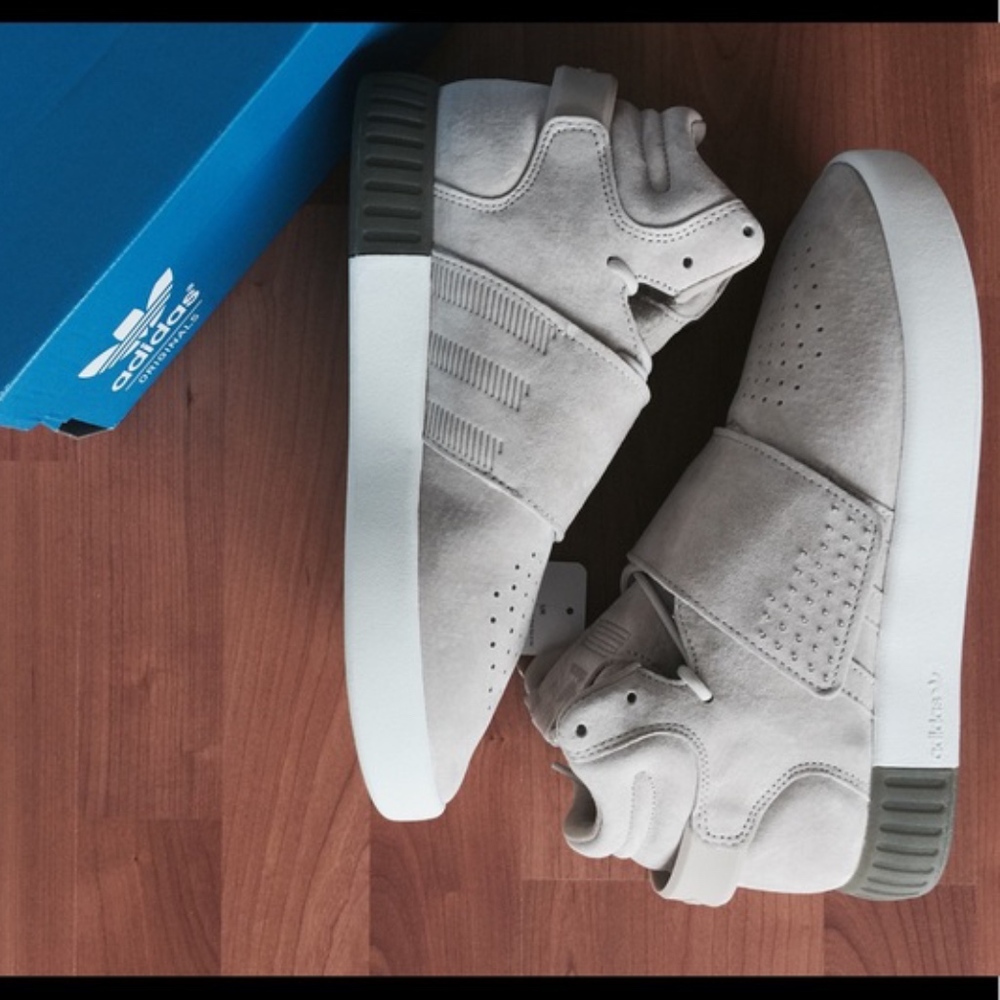 New Adidas Tubular Invader Strap Sneakers Clay